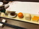 もずく酢・帆立の鉄火味噌・キンカンの蜂蜜漬け・カブ巻き寿司・オレンジチーズ寄せ